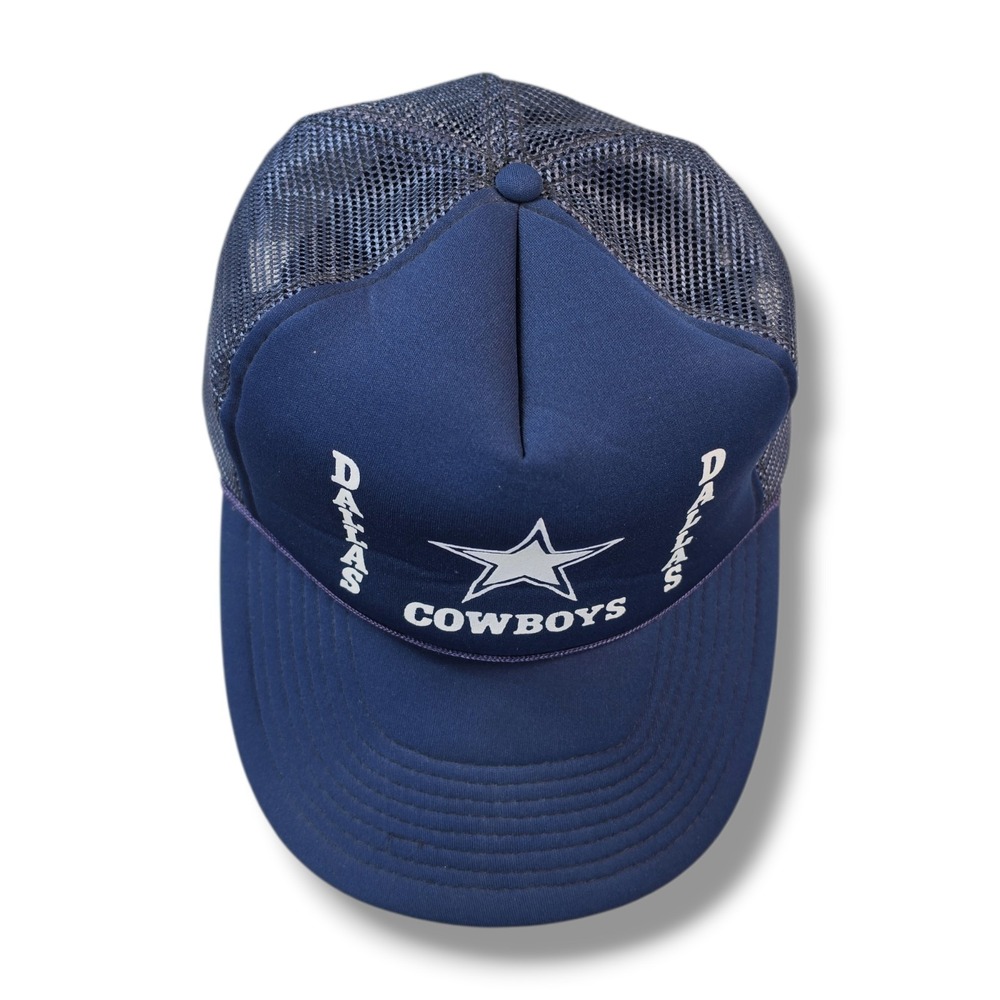 Vintage Dallas Cowboys Trucker Mesh Foam Rope Snapback Navy Blue Hat Cap - Picture 6 of 9